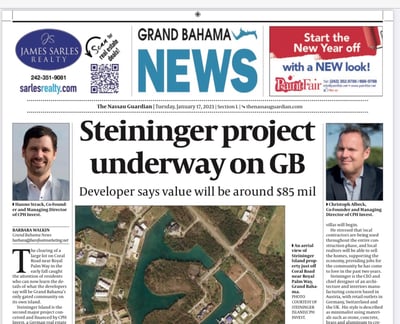 Nassau Guardian über Steiningerisland Bahamas